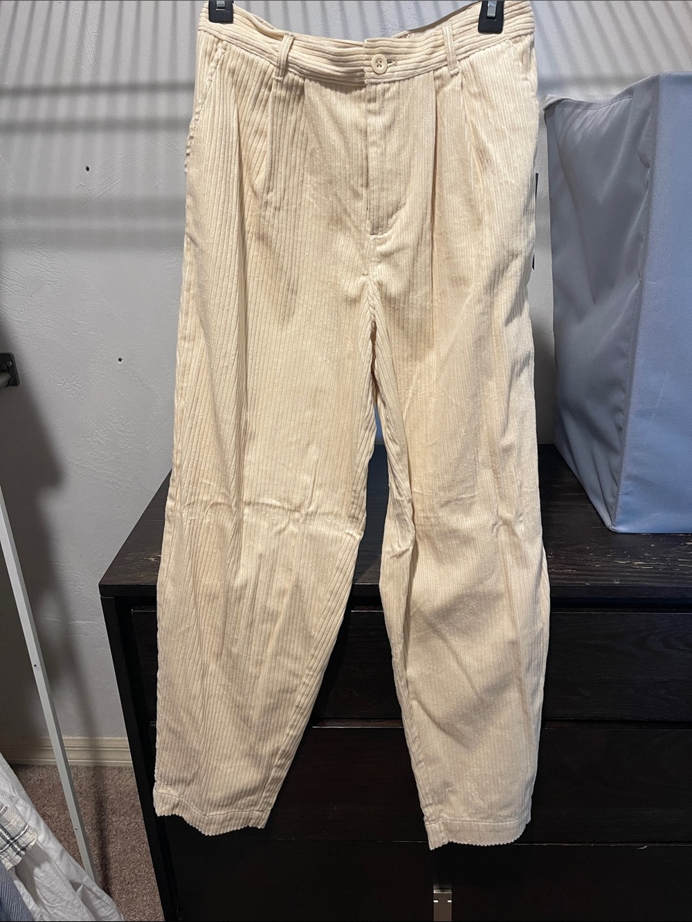 Rowing Blazers Cream Corduroy Pleated Trousers